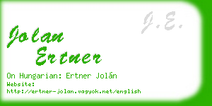 jolan ertner business card