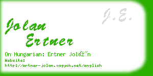 jolan ertner business card